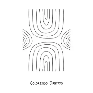Desenho para colorir de vários arco-íris em diferentes posições