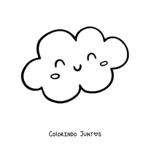 Desenho para colorir de nuvem kawaii grande sorrindo