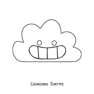 Desenho para colorir de nuvem grande sorrindo em desenho animado