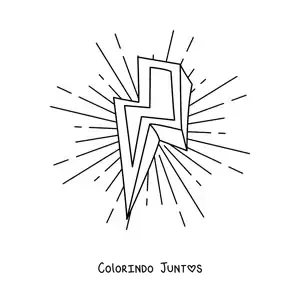 Desenho para colorir de raio com luz