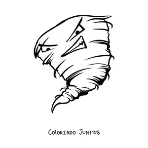 Desenho para colorir de furacão malvado em desenho animado