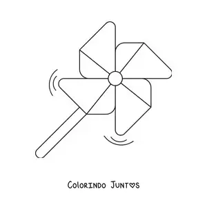 Desenho para colorir de cata-vento girando