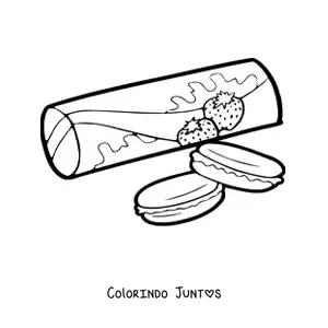 Desenho para colorir de um pacote de biscoitos de morango