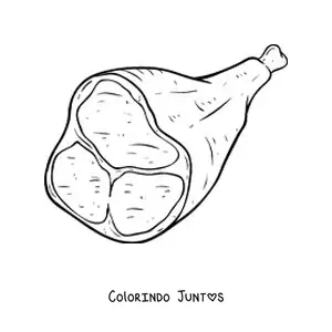 Desenho para colorir de um pedaço de carne bovina
