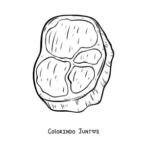 Desenho para colorir de um bife de carne de vaca