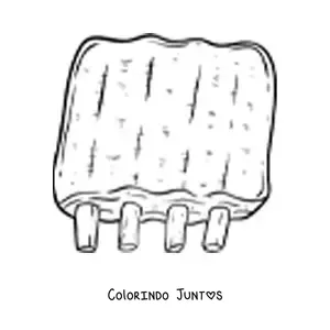 Desenho para colorir de umas costelas de carne de porco