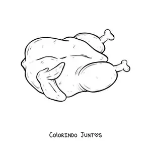 Desenho para colorir de uma carne branca