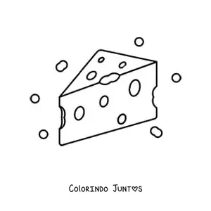 Desenho para colorir de um queijo do tipo gruyère