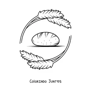 Desenho para colorir de um pedaço de pão de farinha de trigo