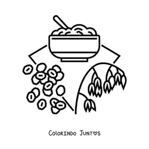 Desenho para colorir de vários tipos de cereais