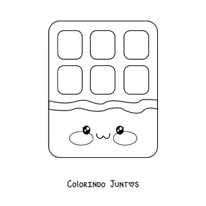 Desenho para colorir de uma barra de chocolate kawaii
