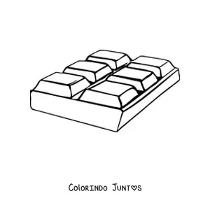 Desenho para colorir de um tablete de chocolate