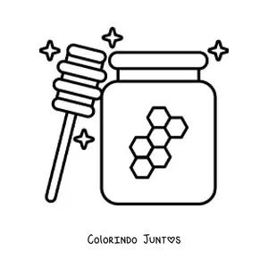 Desenho para colorir de um pote de mel