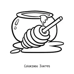 Desenho para colorir de um recipiente com mel