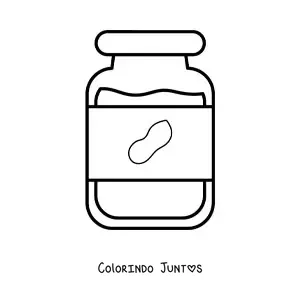Desenho para colorir de um pote de manteiga de amendoim