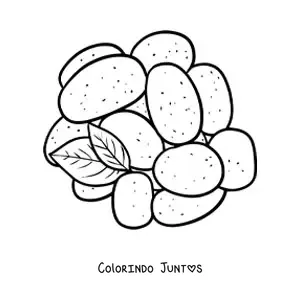 Desenho para colorir de um monte de batatas