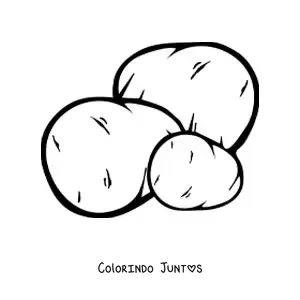 Desenho para colorir de três batatas inteiras