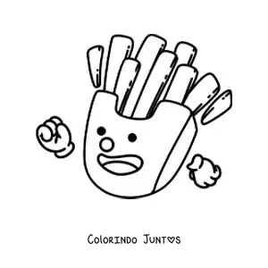 Desenho para colorir de batatas fritas animadas
