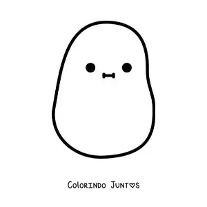 Desenho para colorir de uma batata kawaii