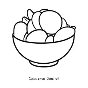 Desenho para colorir de um recipiente com batatas chips
