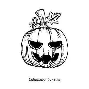 Desenho para colorir de uma abóbora de Halloween