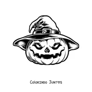 Desenho para colorir de uma abóbora de terror