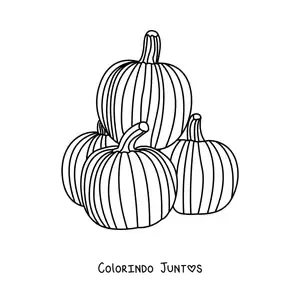 Desenho para colorir de várias abóboras pequenas
