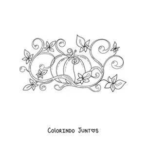 Desenho para colorir de um cultivo de abóbora