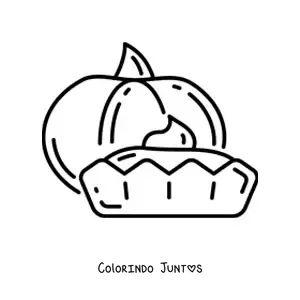 Desenho para colorir de uma torta de abóbora
