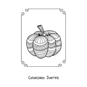 Desenho para colorir de uma mandala de abóbora