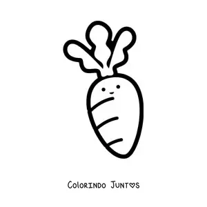 Desenho para colorir de uma cenoura kawaii