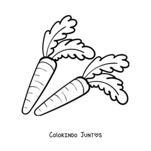Desenho para colorir de duas cenouras com folhas