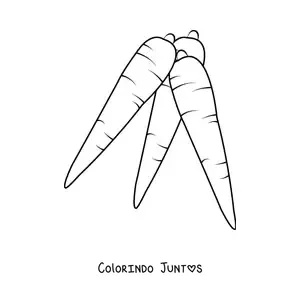 Desenho para colorir de três cenouras sem folhas