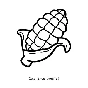 Desenho para colorir de uma espiga de milho grande