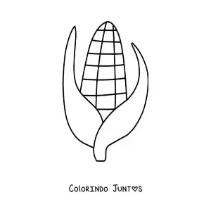Desenho para colorir de uma espiga de milho