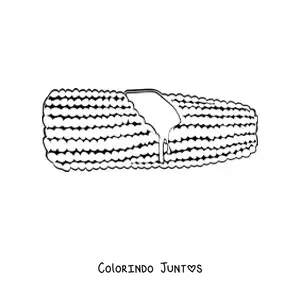 Desenho para colorir de uma espiga de milho com manteiga