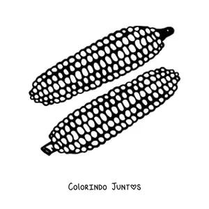 Desenho para colorir de duas espigas de milho