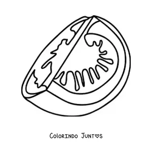 Desenho para colorir de um pedaço de tomate