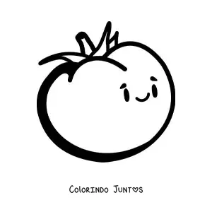 Desenho para colorir de um tomate animado grande