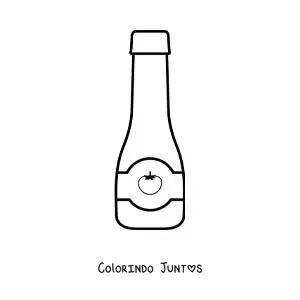 Desenho para colorir de uma garrafa de molho de tomate
