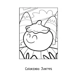 Desenho para colorir de um tomate animado