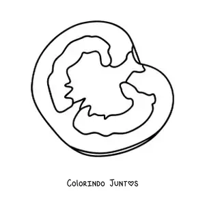 Desenho para colorir de um tomate partido ao meio