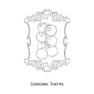 Desenho para colorir de uma planta de tomate