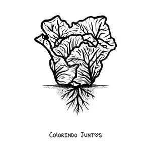 Desenho para colorir de um pé de alface realista