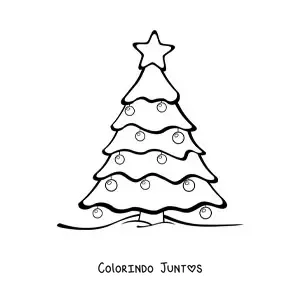 Desenho para colorir de um pinheiro de Natal
