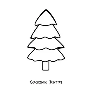 Desenho para colorir de um pinheiro grande simples