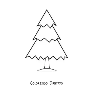 Desenho para colorir de um pinheiro grande