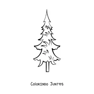 Desenho para colorir de um pinheiro simples