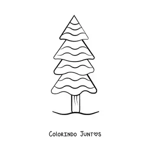 Desenho para colorir de um pinheiro desenhado com listras