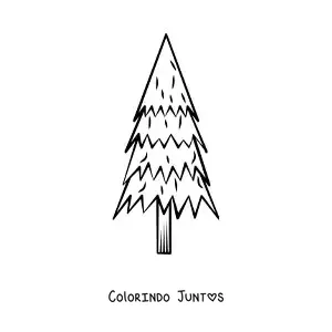 Desenho para colorir de um pinheiro
